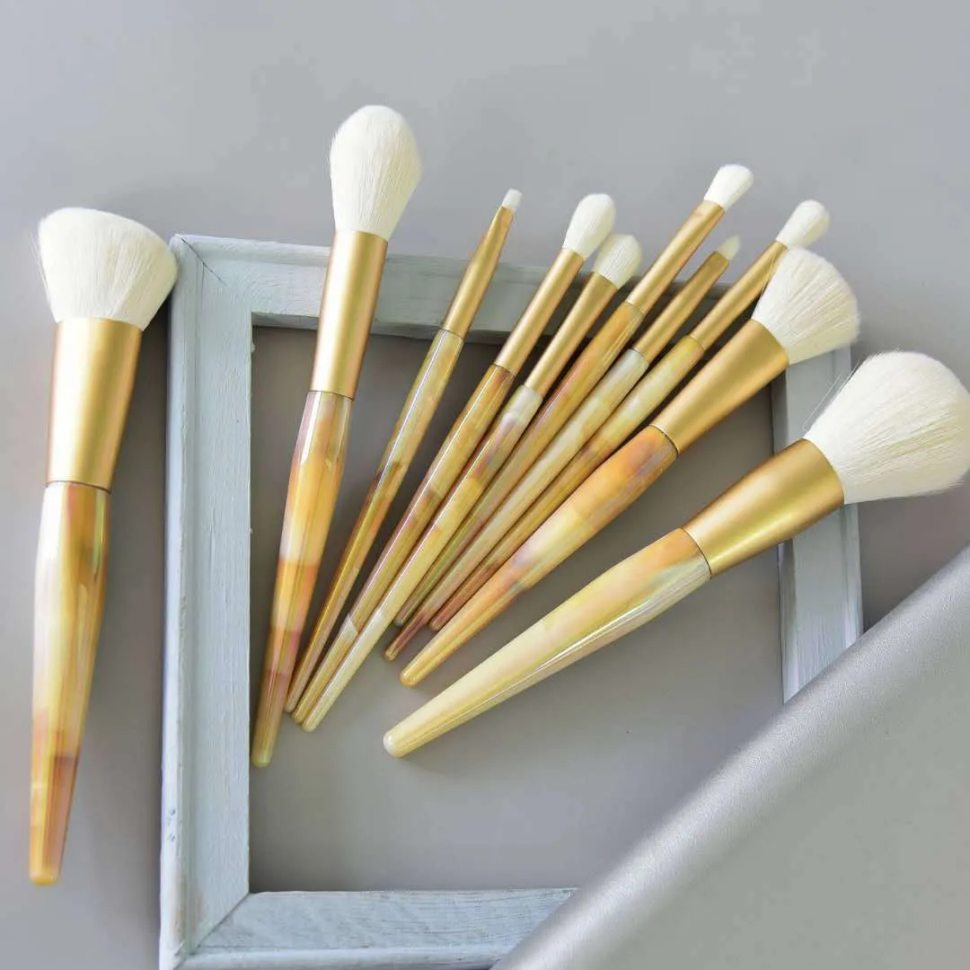 10 PCs Makeup Brushes Color Handle Beauty Tools