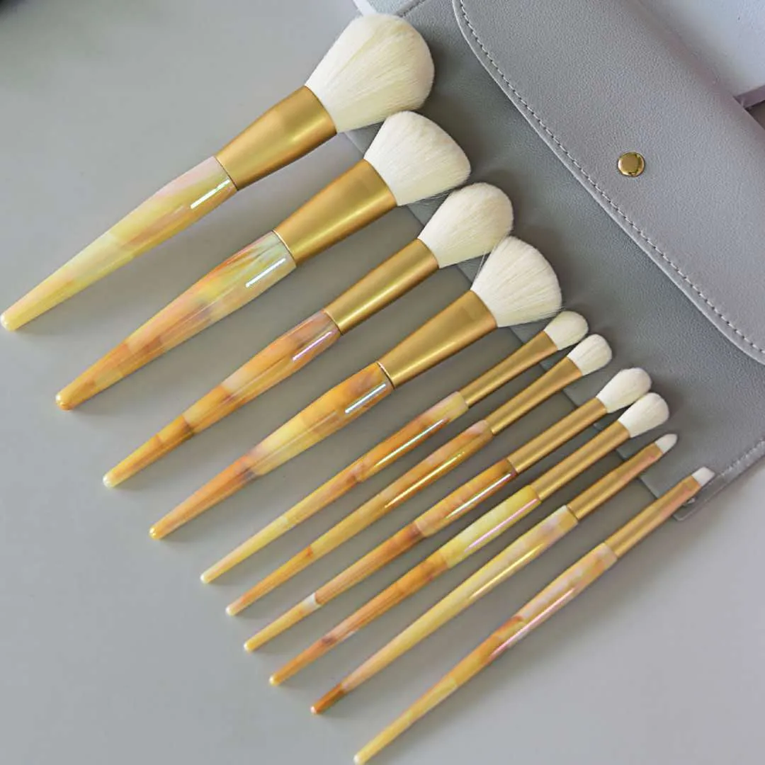 10 PCs Makeup Brushes Color Handle Beauty Tools