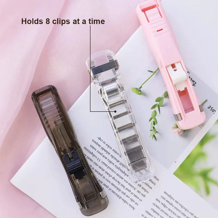 17950 Portable Paper Clamp With 8 Pcs Clip Dispenser Handheld Paper Fast Clam (1 Set)