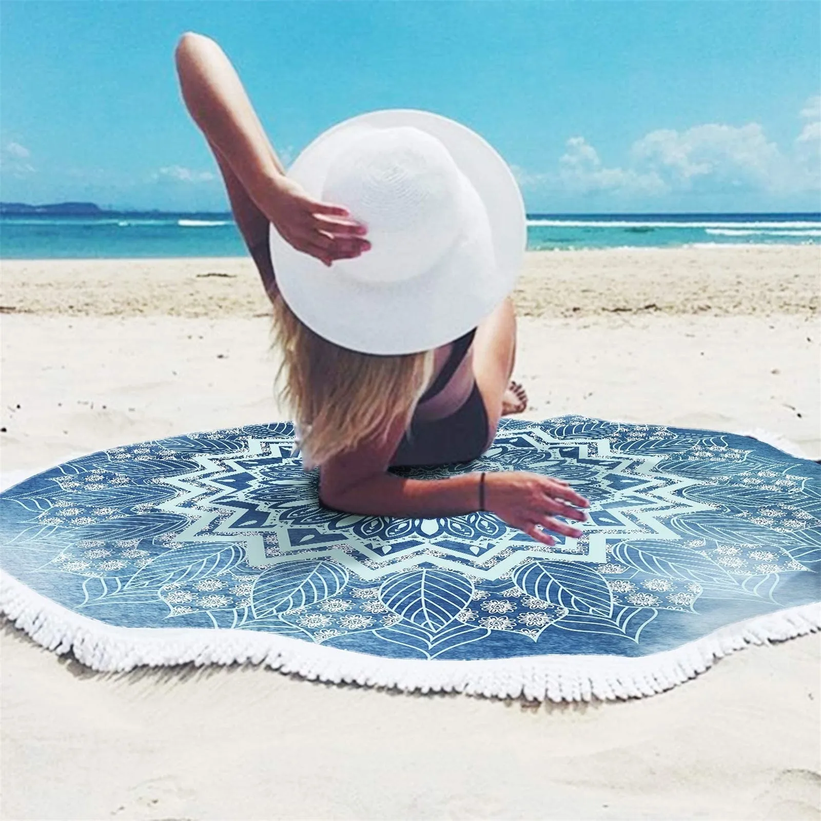 59 Inches Microfiber Beach Towel Blanket Quick Dry Thick Beach Towel Camping Picnic Vacation Tapestry Throw Yoga Picnic Mat