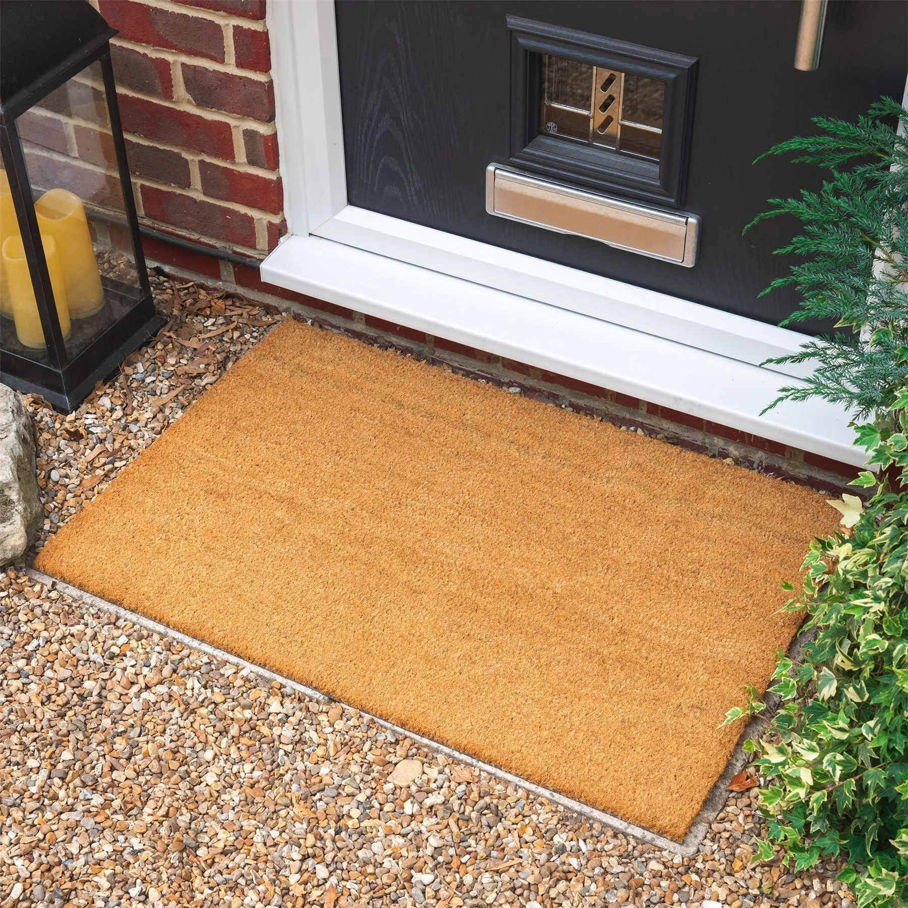 60cm x 40cm Brown Coir Door Mat - By Nicola Spring