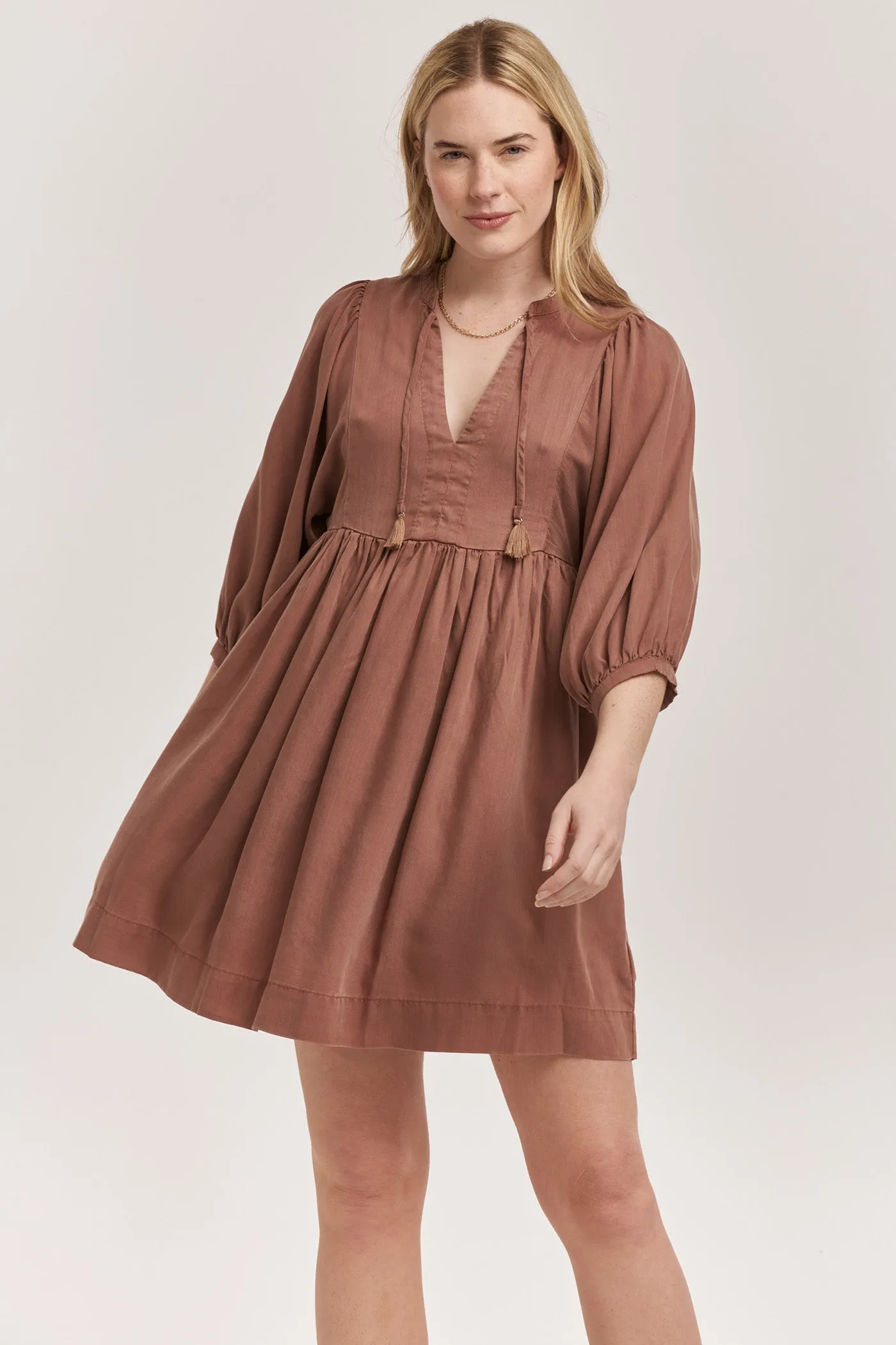 ALEXIS LONG SLEEVE RELAXED FIT DRESS NUTSHELL