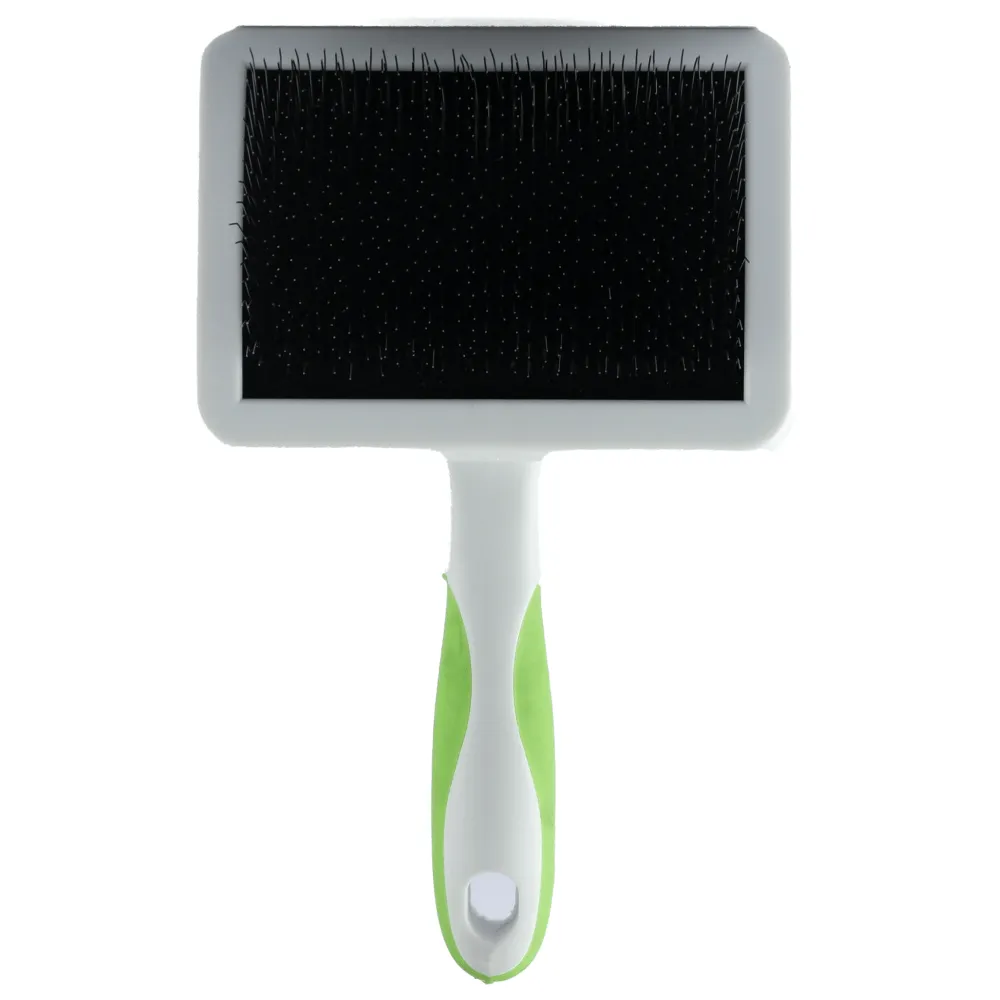 Andis Firm Slicker Brush Grooming Tool for Dogs (White/Green)