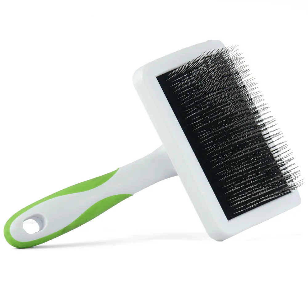 Andis Firm Slicker Brush Grooming Tool for Dogs (White/Green)