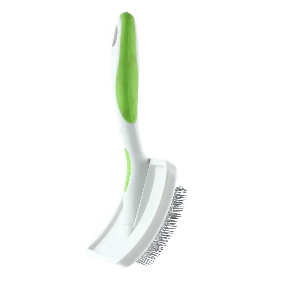 Andis Firm Slicker Brush Grooming Tool for Dogs (White/Green)