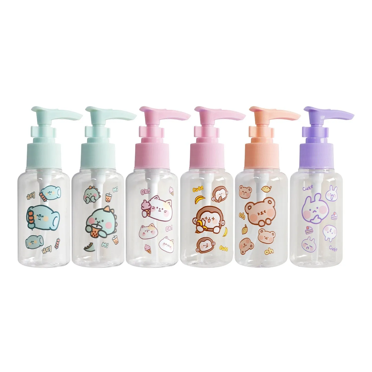 Animal Character Printed Refillable Empty Pump Bottle