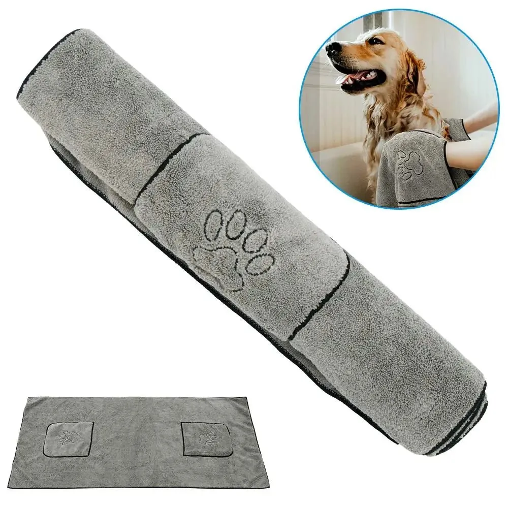 Anniepaw Super Absorbent Big Puppy Pet Dog Towel Bathrobe Bath Towels Quick-Drying Cat Bath Towel Bath Supplies Dog Towel Microfiber