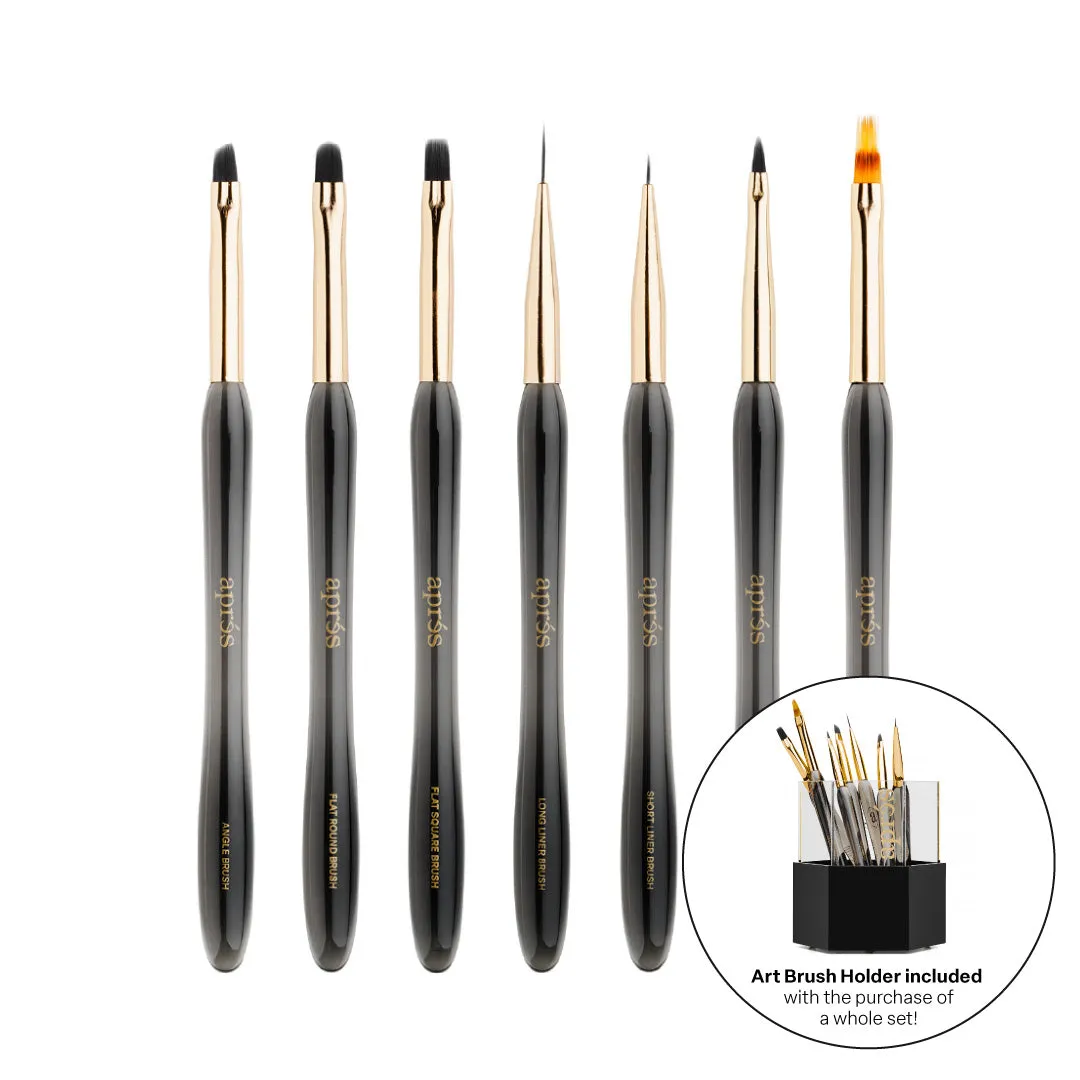 Aprés Art Brush Set - 7pcs w/ Holder