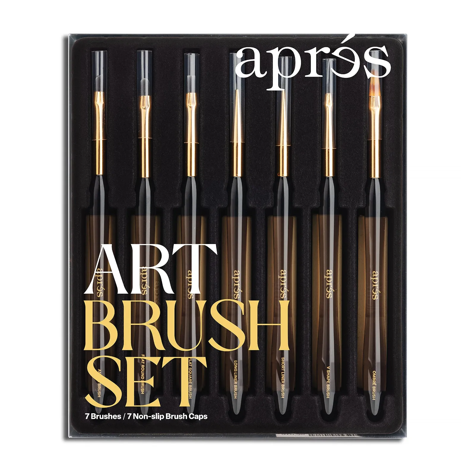 Aprés Art Brush Set - 7pcs w/ Holder