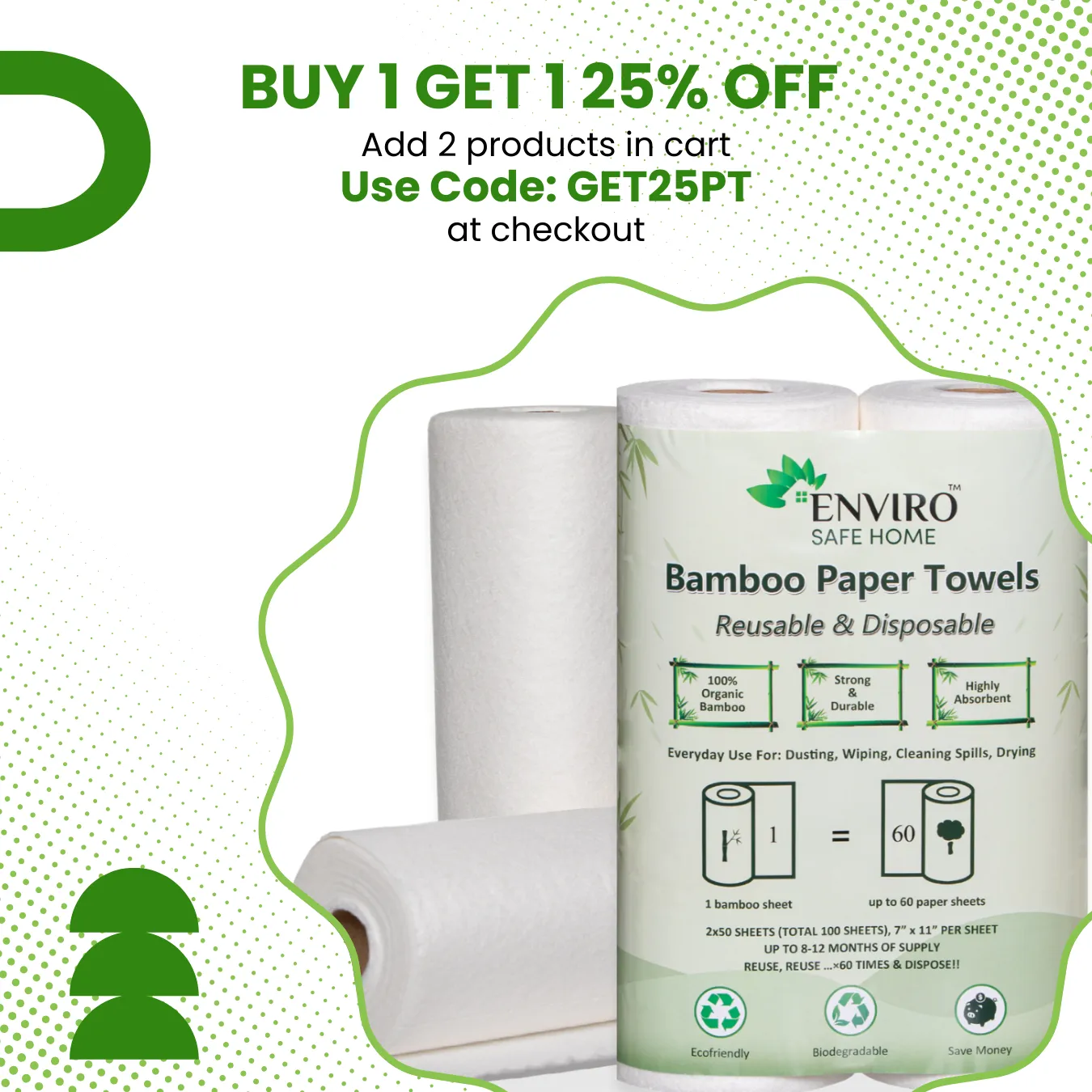 Bamboo Reusable Paper Towels