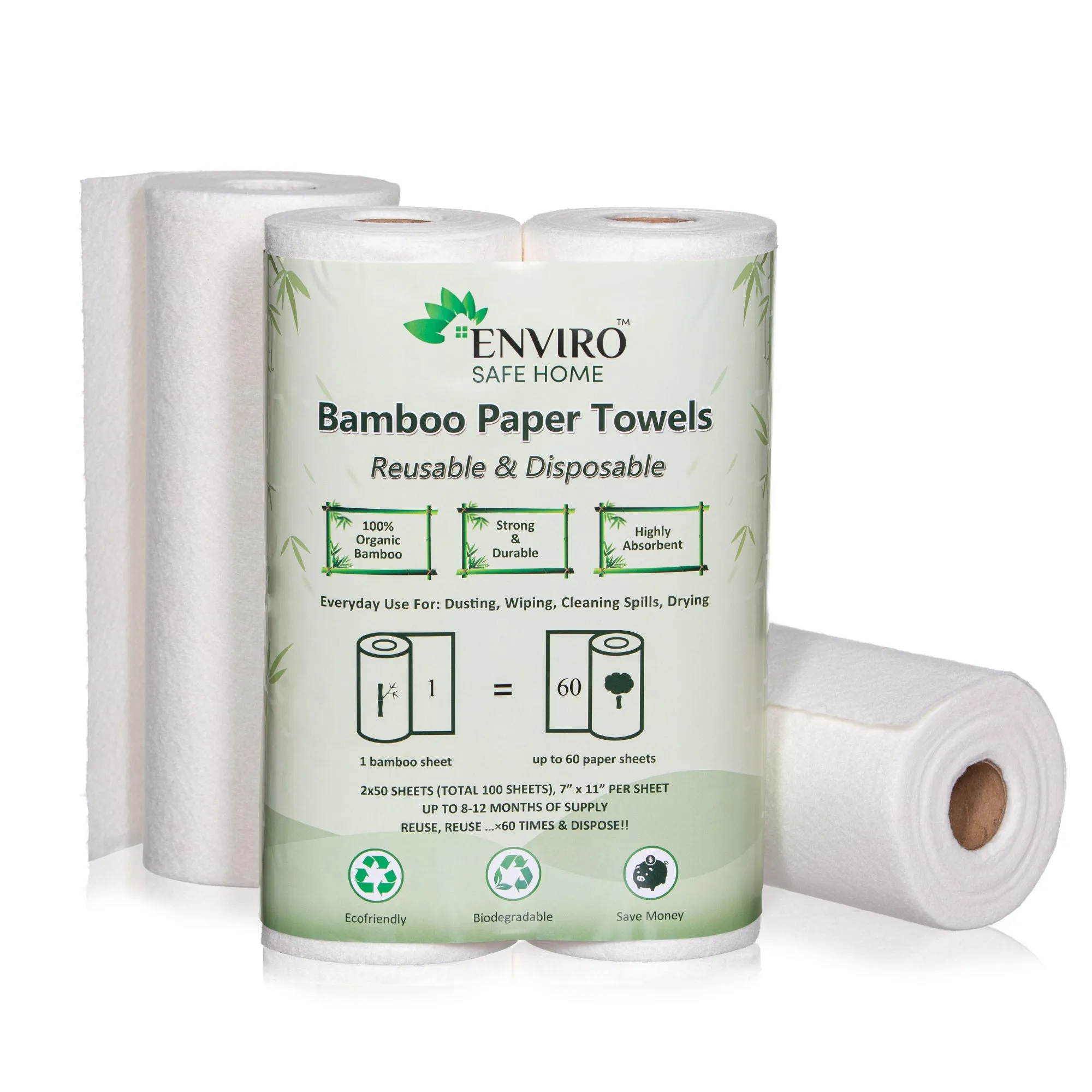 Bamboo Reusable Paper Towels