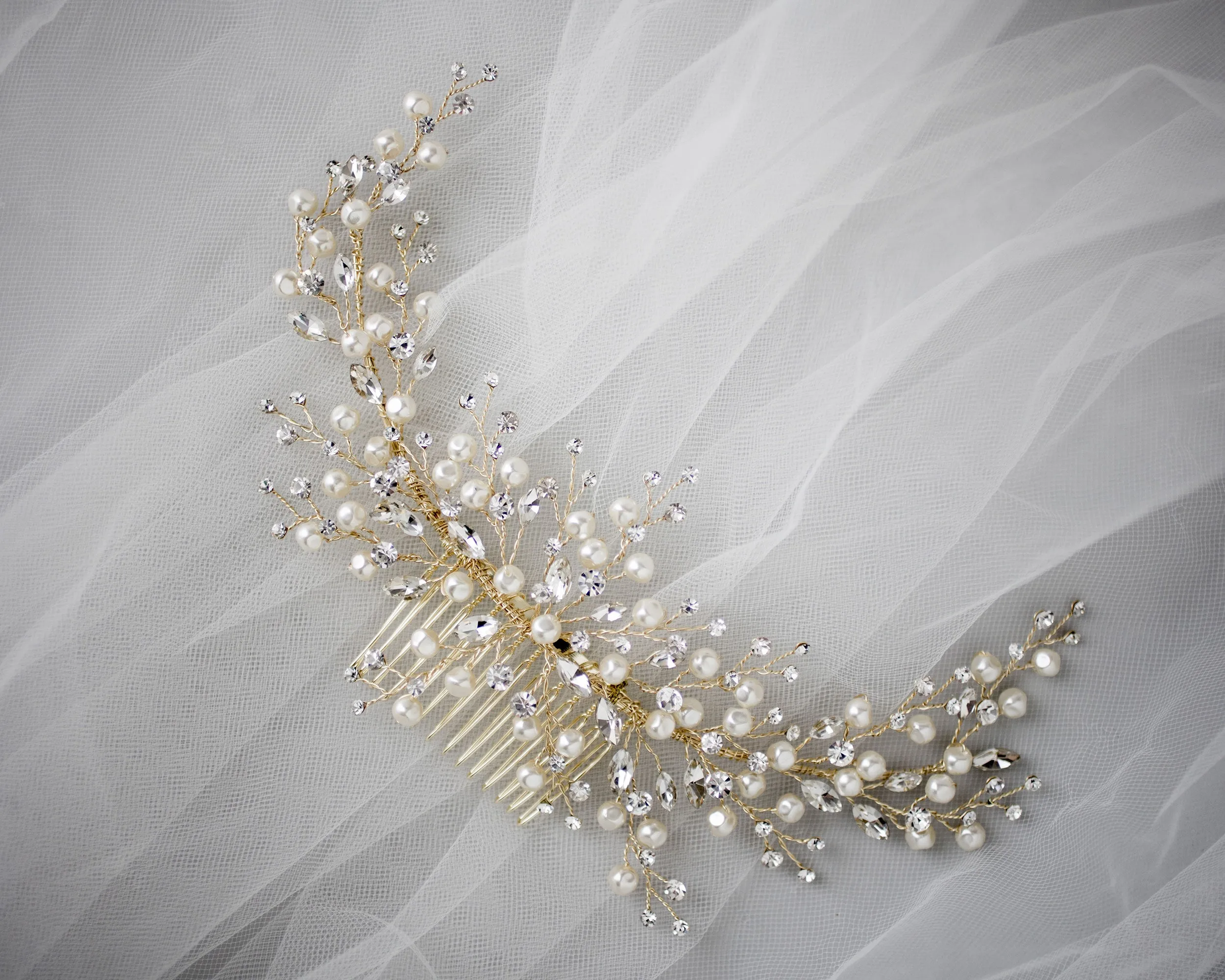 Baroque Pearls and Crystals Bridal Headpiece