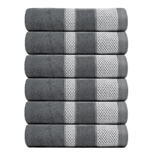 BePlush Zero Twist Bamboo Hand Towels : Ultra Soft, Highly Absorbent, Quick Dry, Anti Bacterial Napkins for Hand Towel || 450 GSM, 40 X 60 cms (6, Grey)