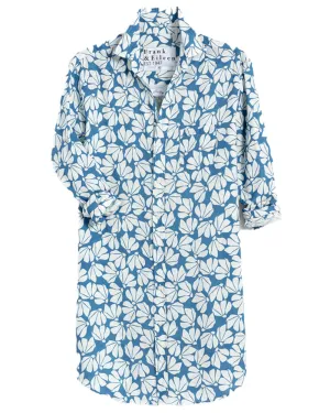 Blue Floral Mary Button Up Dress