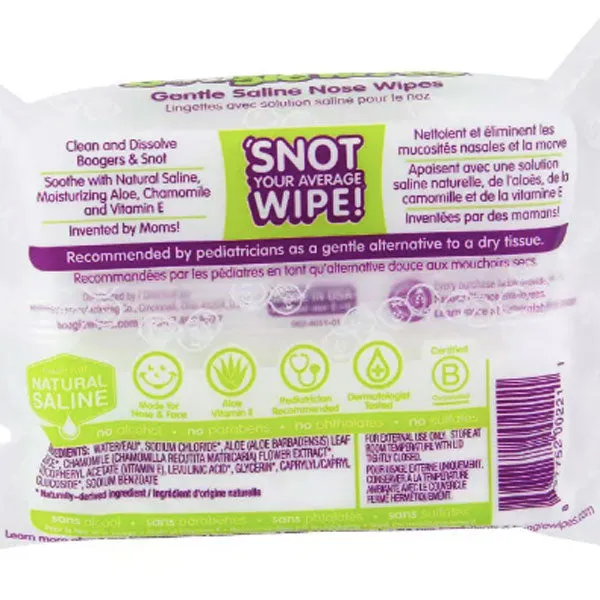 Boogie Wipes Saline Nose Wipes Unscented, 30 Count