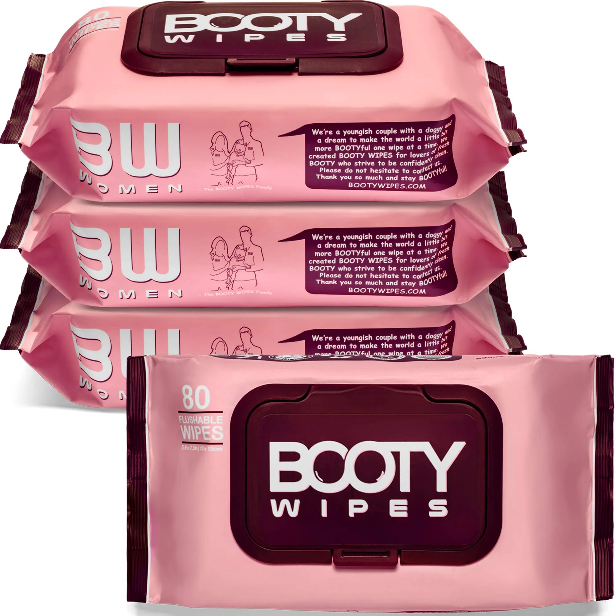 Booty Brand Wipes For Women - 320 Wipes For Adults  Feminine - Ph Balanced