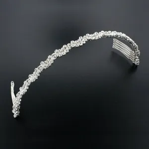 Bridal Headband with Rhinestone Clusters