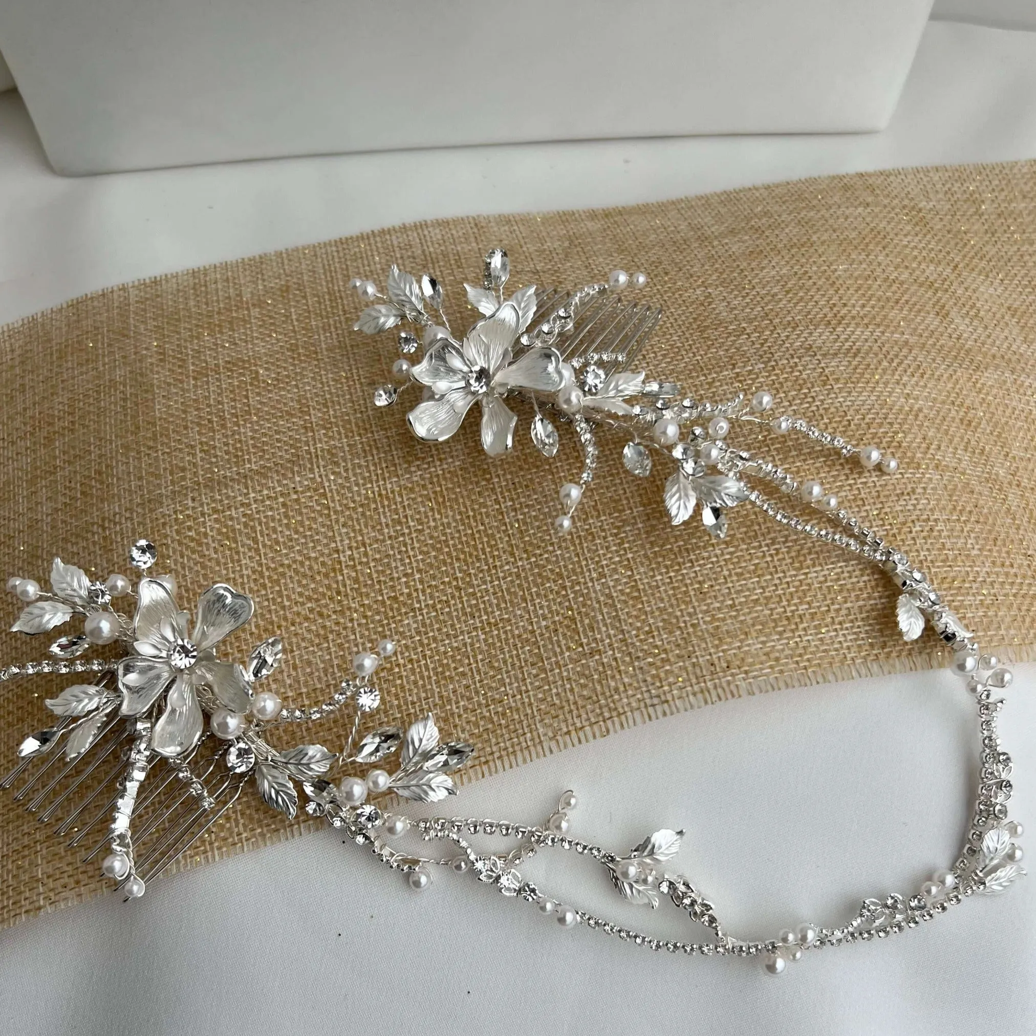 Bridal Headpiece Forehead, Quinceanera Forehead Accessory, Pearl Bridal Accessory Headband