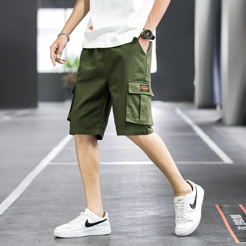 Cargo Shorts Men Summer Outdoor Korean Trendy Thin Loose Couple Mid-Length CasualSport Pants Bermuda Shorts