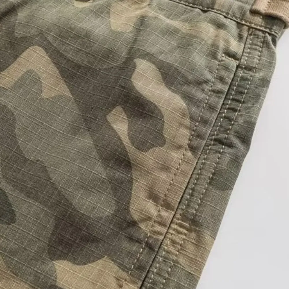 Casual Straight-Leg Loose Camouflage Cargo Pants