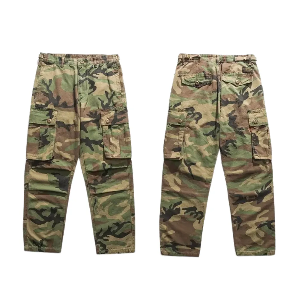 Casual Straight-Leg Loose Camouflage Cargo Pants