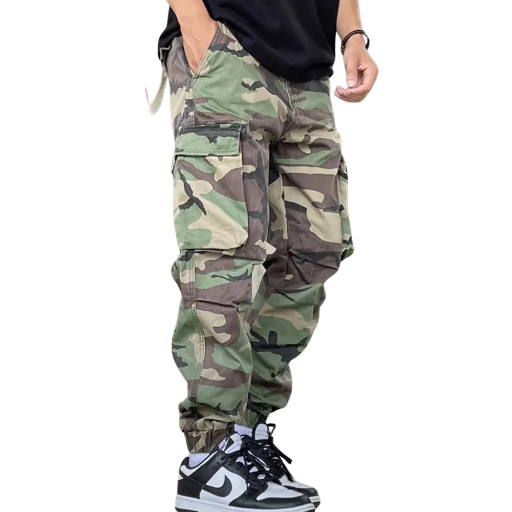 Casual Straight-Leg Loose Camouflage Cargo Pants