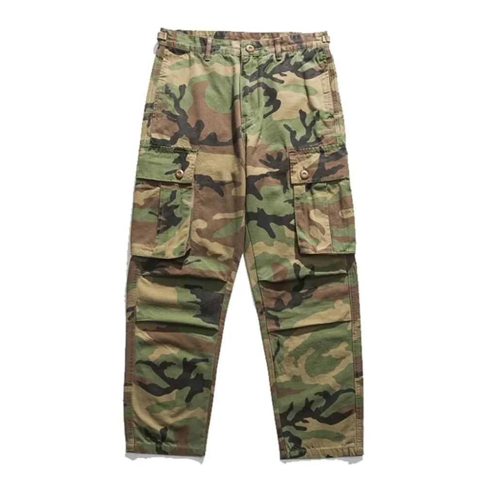 Casual Straight-Leg Loose Camouflage Cargo Pants