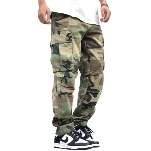 Casual Straight-Leg Loose Camouflage Cargo Pants