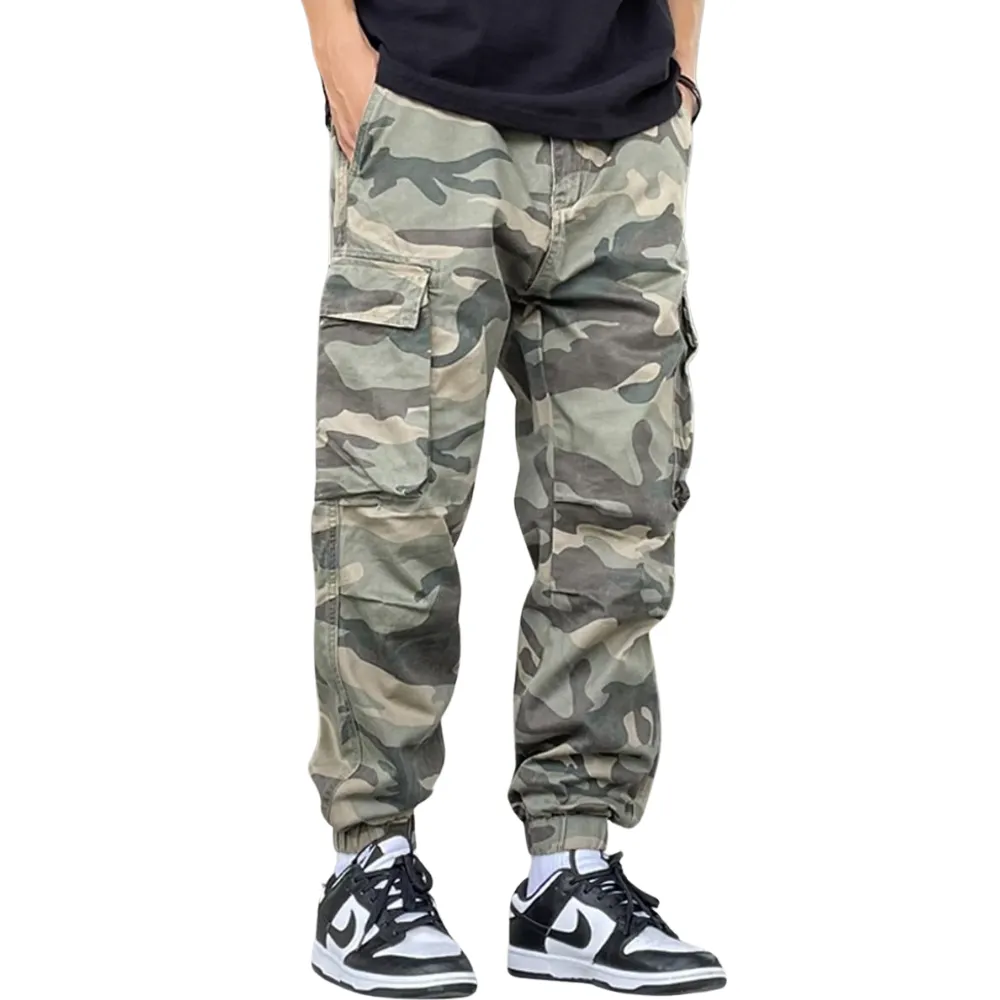 Casual Straight-Leg Loose Camouflage Cargo Pants