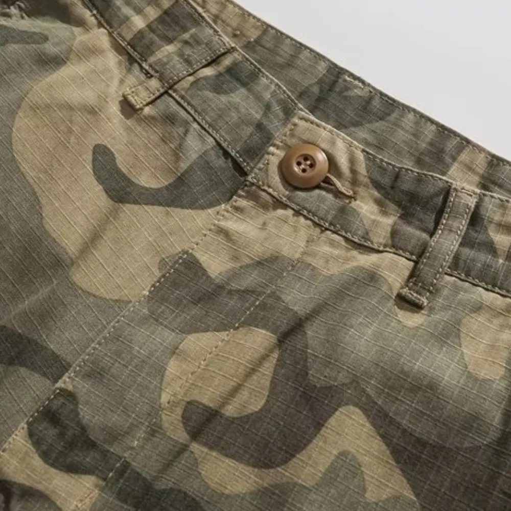 Casual Straight-Leg Loose Camouflage Cargo Pants