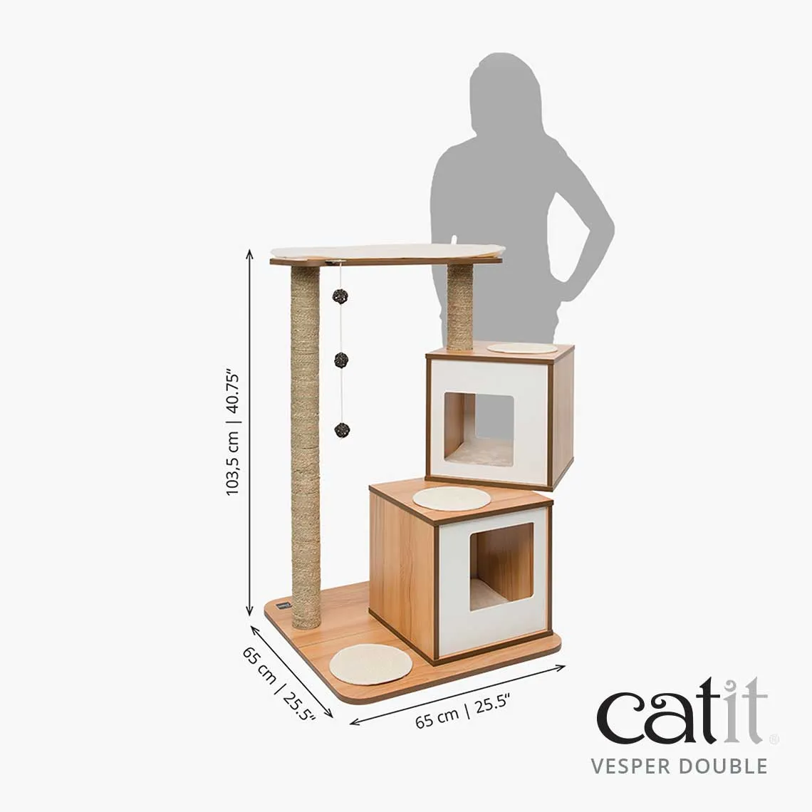 Catit Cat Furniture Vesper Double Walnut