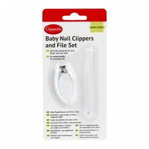 Clippasafe Baby Nail Clippers & File Set (White)