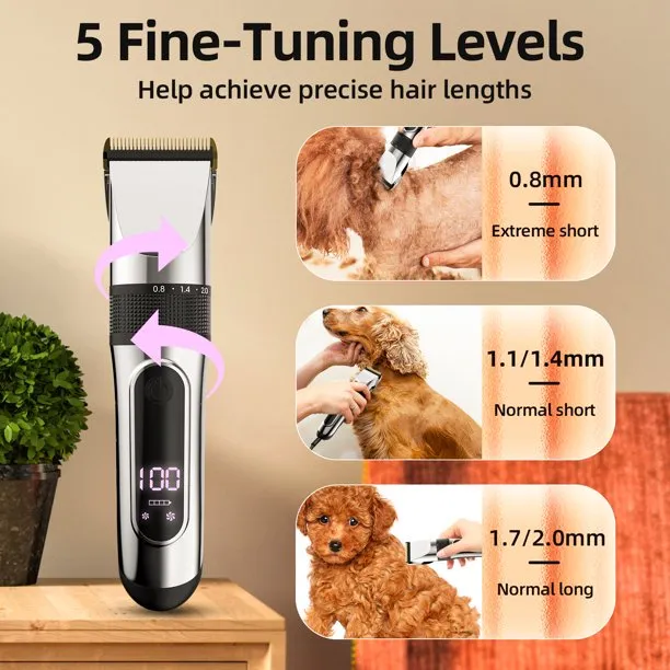 Dog Clipper Pet Dog Shaver Dog Grooming Kit Rechargeable Low Noise Cordless Clippers Hair Trimmer Cutter Kits