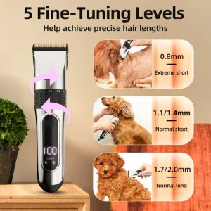 Dog Clipper Pet Dog Shaver Dog Grooming Kit Rechargeable Low Noise Cordless Clippers Hair Trimmer Cutter Kits