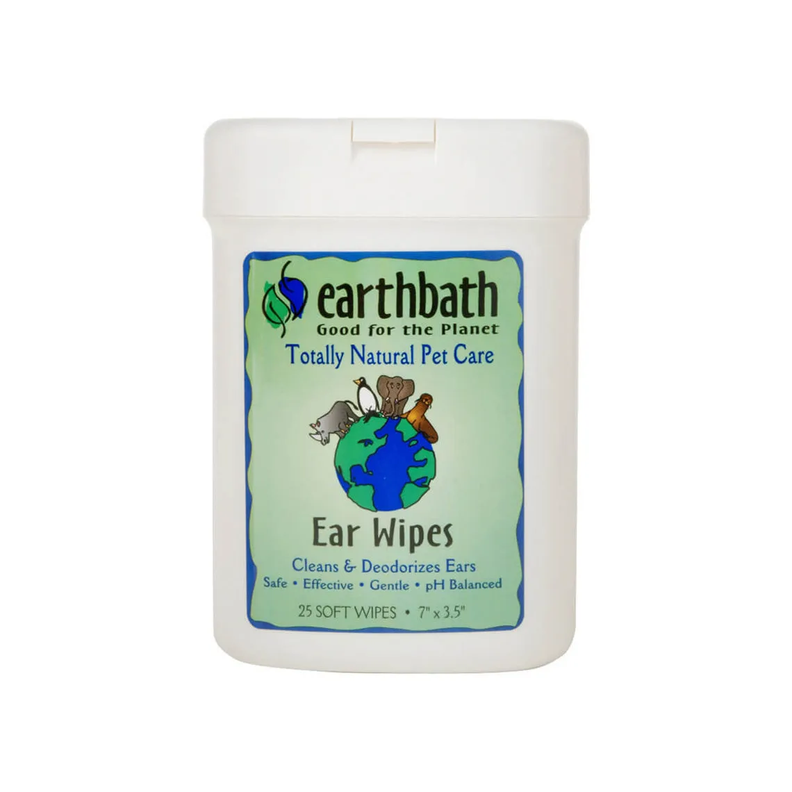 Earthbath Totally Natural Pet Care Clean & Deodorize Ear Wipes for Dogs & Cats