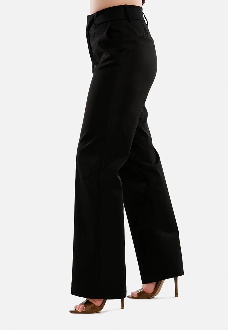 Flared Hem High Waist Pants