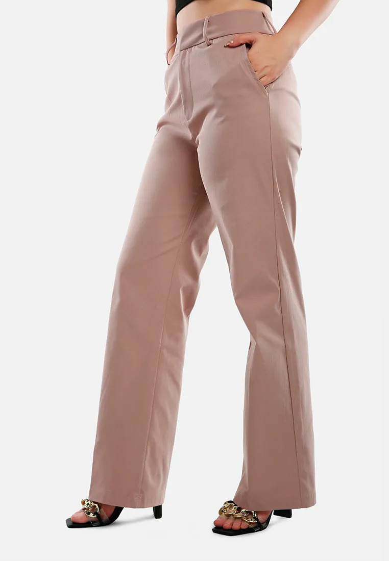 Flared Hem High Waist Pants