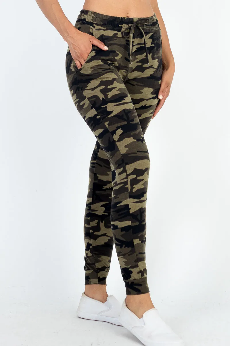 French Terry Camo Print Joggers