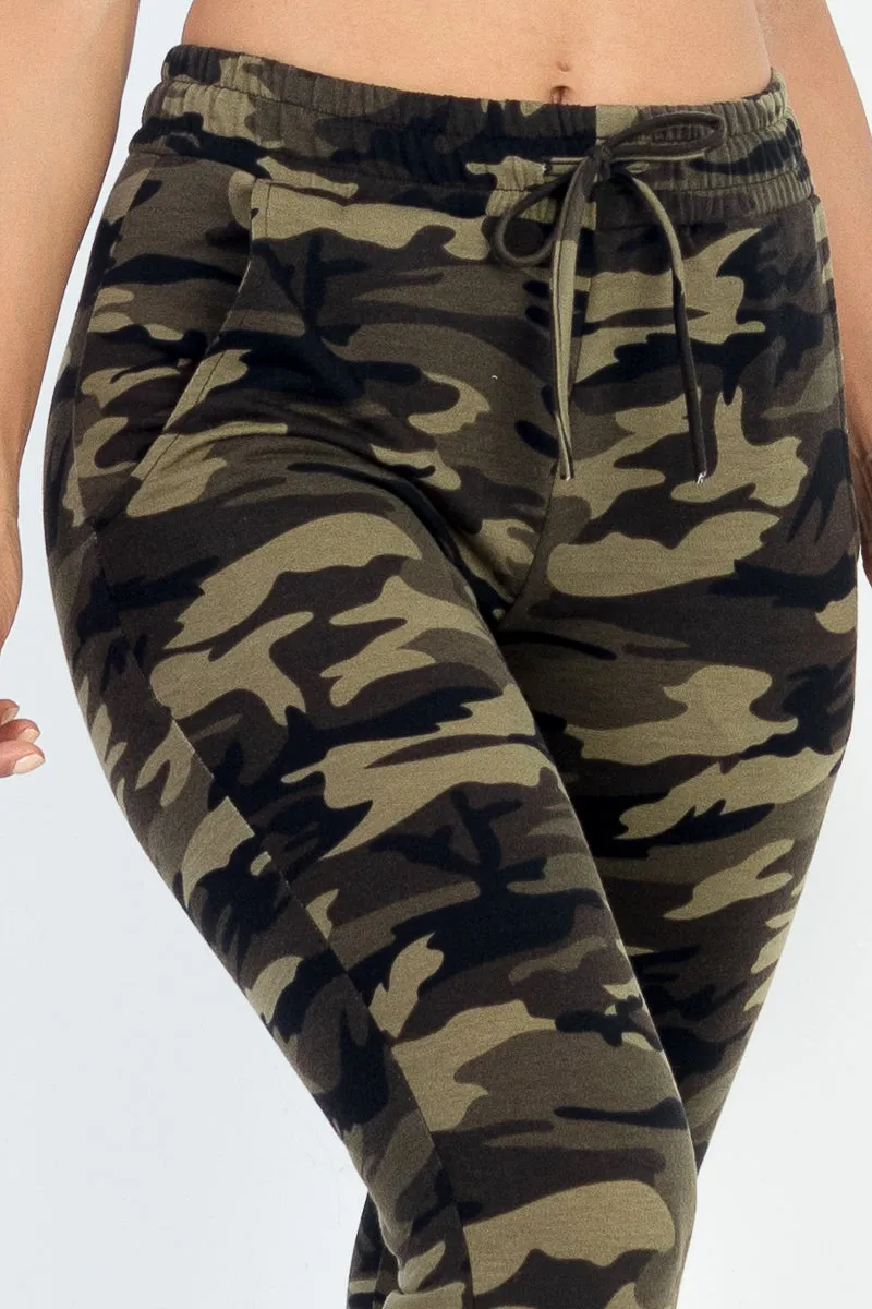 French Terry Camo Print Joggers