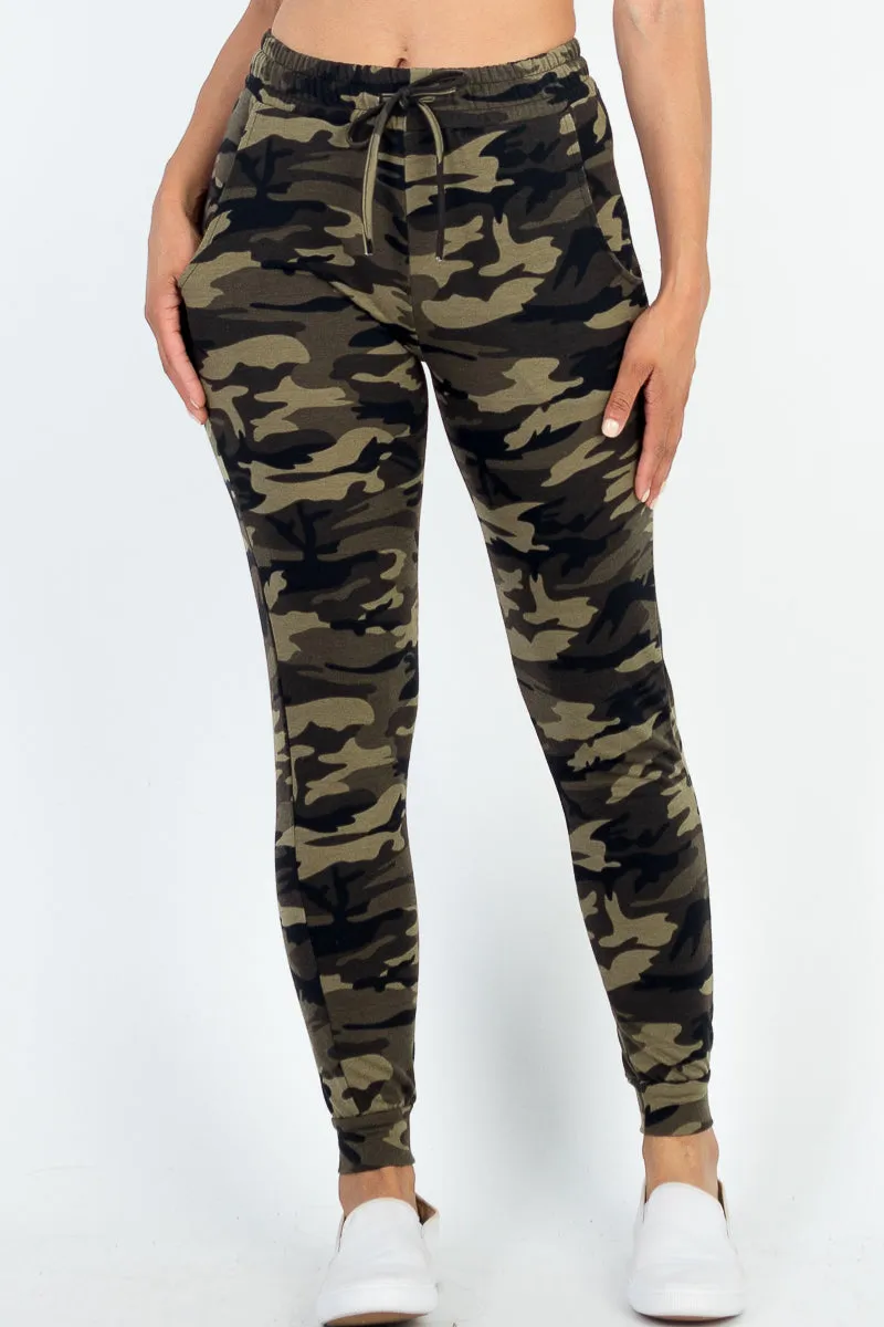 French Terry Camo Print Joggers