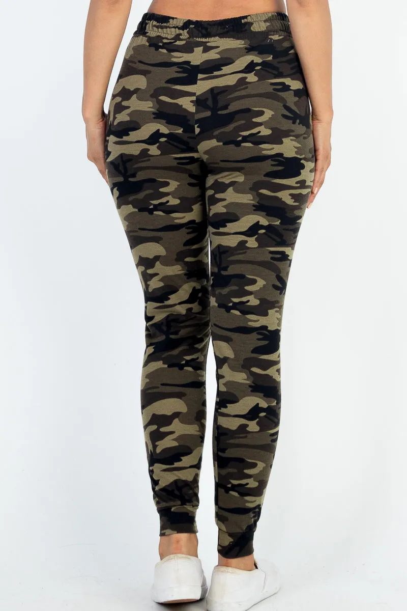 French Terry Camo Print Joggers