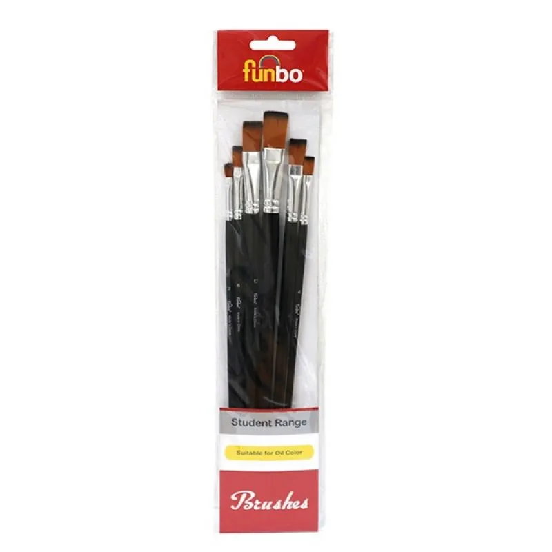 Funbo Brush Multi Purpose Short Flat Set 2,4,6,8,10,12