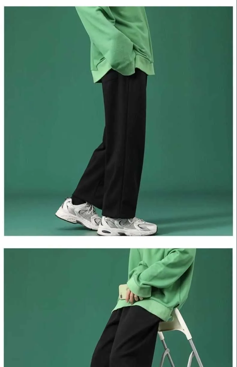 Gray Matching Pants Wide Leg Trendy ins Straight Loose All-Matching Sport Long Pants