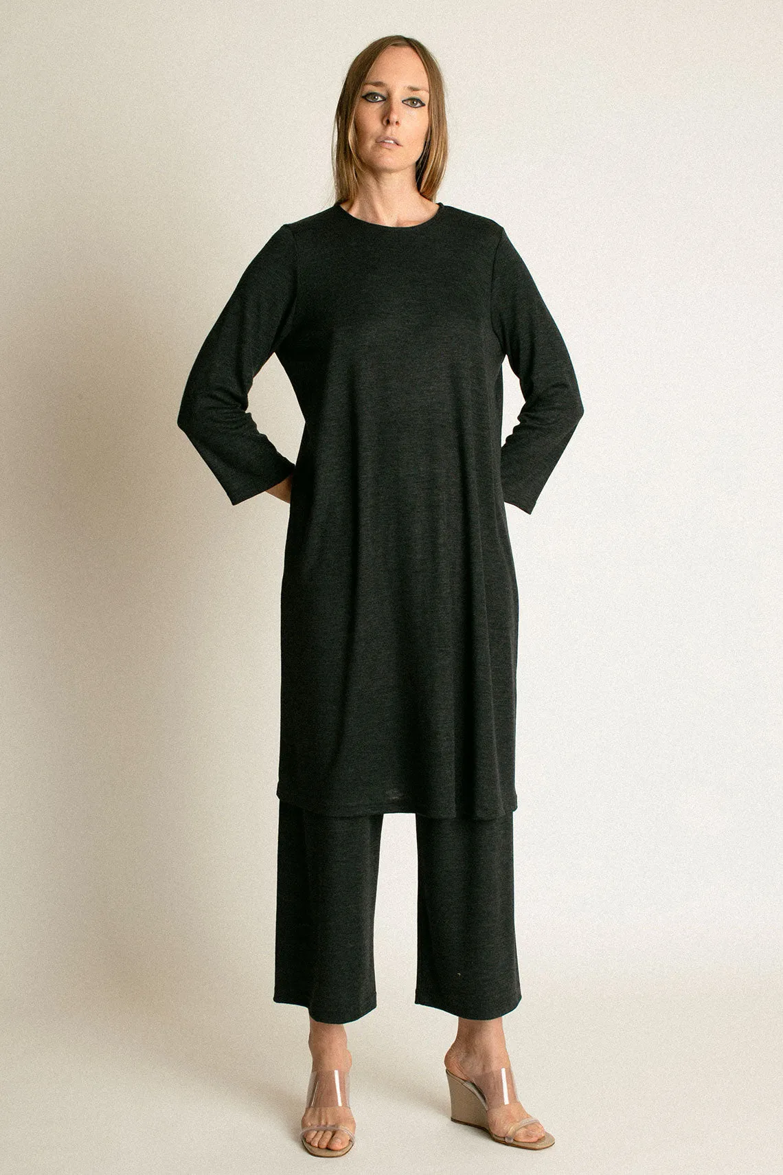 Grey Wool Basic Dress