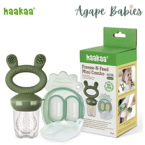 Haakaa Freeze-N-Feed Mini Combo - Feeder   Pea Green Tray - 9 Color