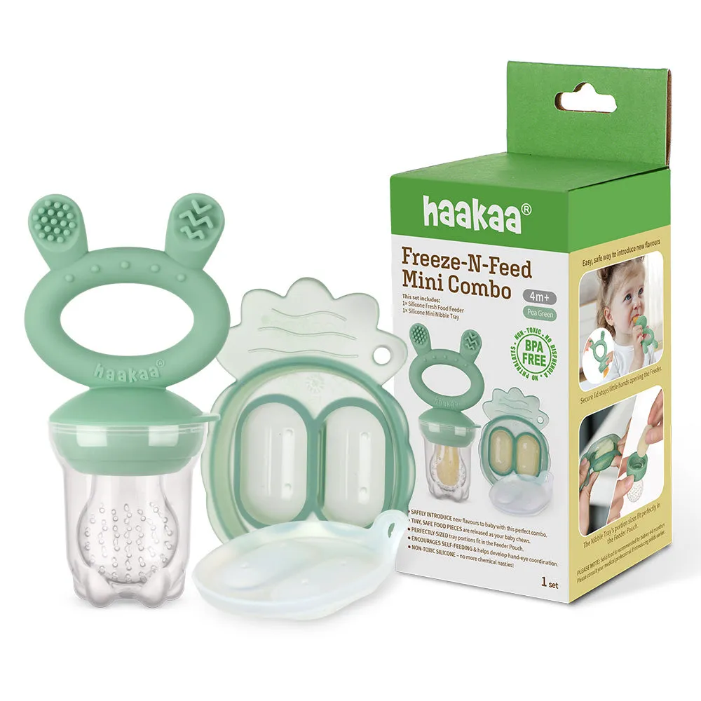 Haakaa Freeze-N-Feed Mini Combo - Feeder   Pea Green Tray - 9 Color