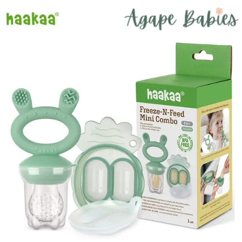 Haakaa Freeze-N-Feed Mini Combo - Feeder   Pea Green Tray - 9 Color