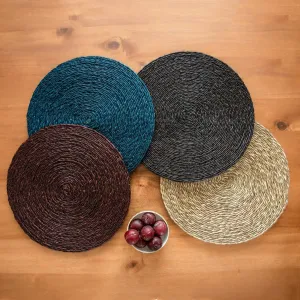 Handmade Sabai Grass Round Mats- Set of 4