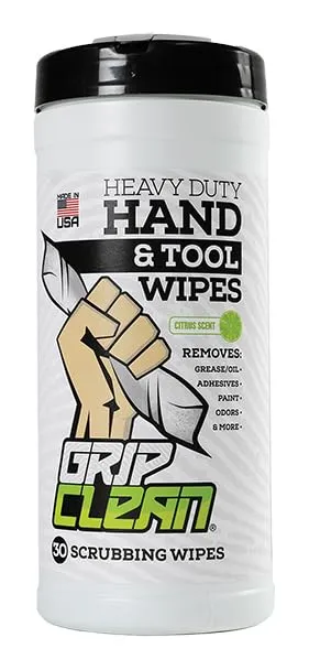 Heavy-Duty Hand & Tool Cleaning Wipes for Automotive Use – Large 12-1/4" × 9-1/2" Size - Removes Grease, Oil, Odors, and Tough Grime