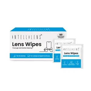 Intellilens Lens Cleaner Wipes (Pack of 60) | Cleaner Wipes for Spectacles & All Digital Screens | Fast Drying, Gentle and Scratch Free Cleaning